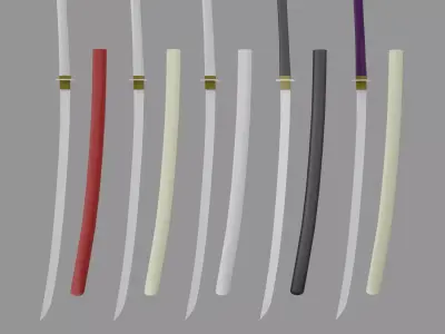 Asian Weapons Pack  11 Stylized 3D Weapons Low-poly 3D model