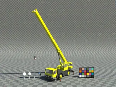 Mobile Crane - Rigged Low-poly 3D model