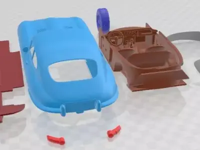 Jaguar E type 1962 Printable Car  3D print model