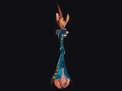 Magic Wand Rod Stick Fairy Staff Scepter Inventory Item Low-poly 3D model get