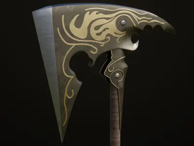 Battle Axe13 All PBR Unity UE Textures Included Low-poly 3D model