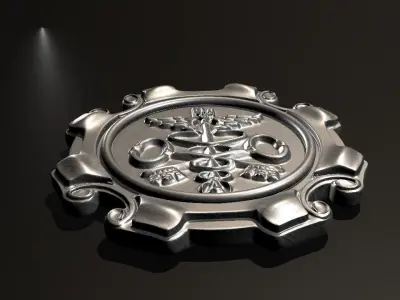 Metal medal Low-poly 3D model