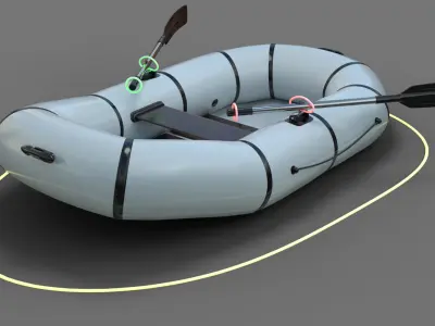 Inflatable Row Boat 3D model