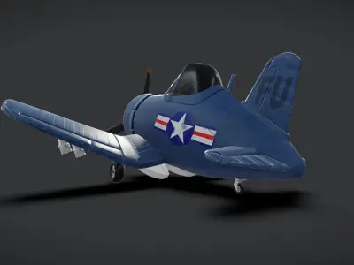 Plane Egg F4U Corsair  Low-poly 3D model