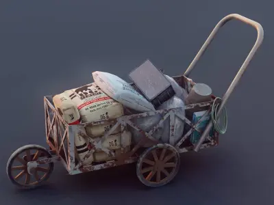 Cargo Cart Low-poly 3D model