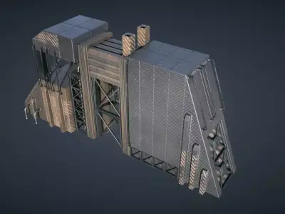 Mars KitBash - Factory Low-poly 3D model