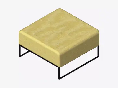 Furniture - Sofa - Contemporary - Line - Footstool Low-poly 3D model
