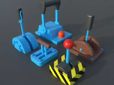 lever handle low poly for game Low-poly 3D model