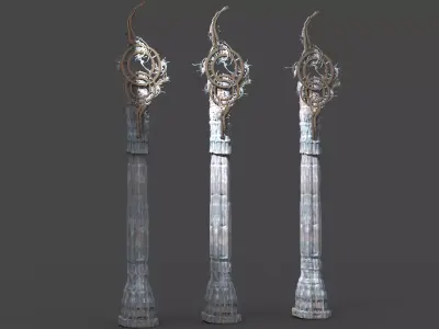 Art deco illusionist Tower Low-poly 3D model