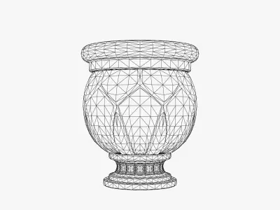 Ancient Stone Urn Vase Low-poly 3D model