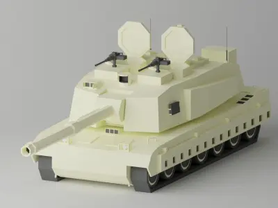  Simple Cartoon Heavy Tank Low-poly 3D model