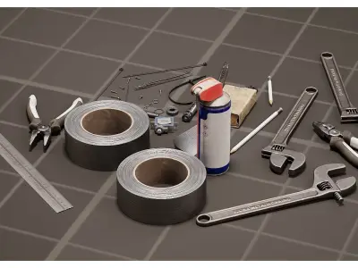 Assorted Workshop Tools and Accessories pack 3D model