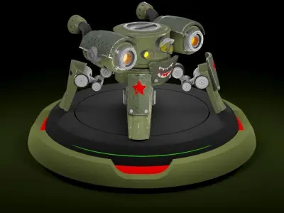 Spider Mech Low-poly 3D model