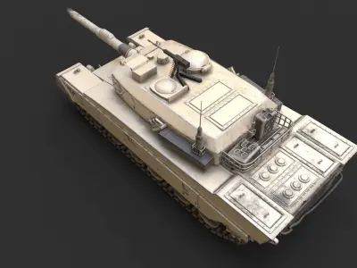 Type 90 Japanese Military tank Low-poly 3D model