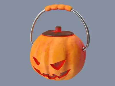 Jack-o-Lantern Winkface Bucket 3D model