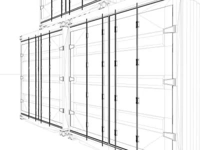 Cargo-Container three colorful shipping containers 3D model