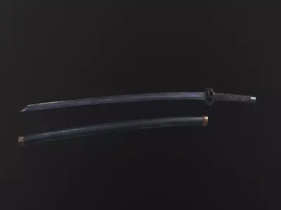 Katana 3D Model Low-poly 3D model purchase