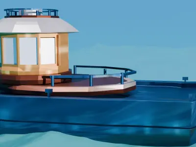 3d realistic boat Low-poly 3D model