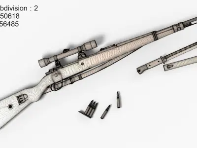 Karabiner 98K Low-poly 3D model shop