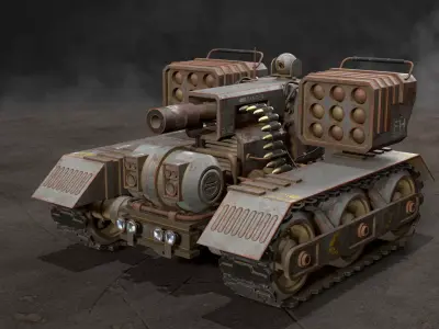 UGV Concept-3B-Urban-Rusty Low-poly 3D model