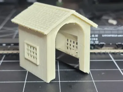 N-Scale Shunting Shack for Uncoupling N-Scale Trains 3D print model