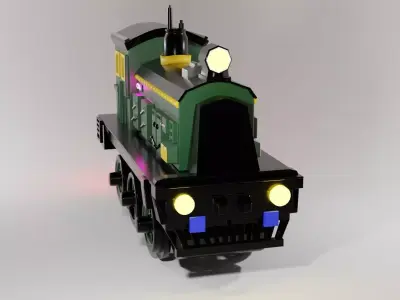 Green lokomotive 3D model