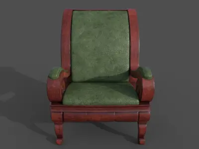 Old furniture set Low-poly 3D model