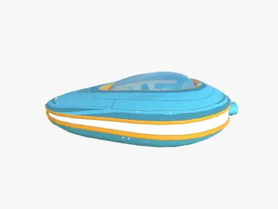 Alien Spaceship UFO C12 Cartoon - Sci Fi Spacecraft Design Low-poly 3D model