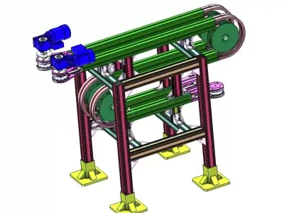 Side Grip Belt Conveyor for Bottle Transfer 3D model