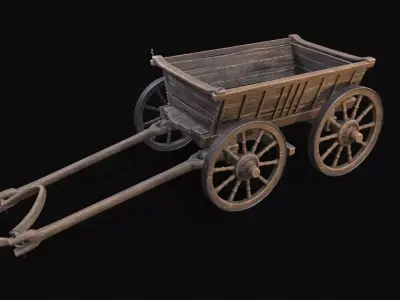 Medieval Cart Low-poly 3D model shop