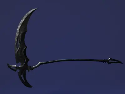 Fantasy Scythe Low-poly 3D model