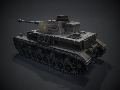 Low Poly Panzer IV G medium tank Low-poly 3D model