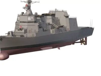 JAPANESE NAVY MODERN DETAILED DESTROYER WITH PARTIAL INTERIOR 3D model