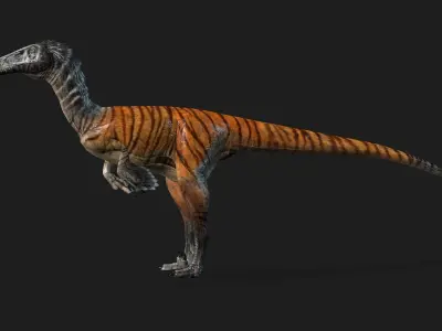 Textured Dino The Low Poly Roar Low-poly 3D model