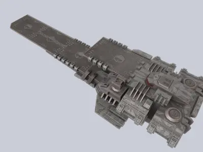 Spaceship Low-poly 3D model 11