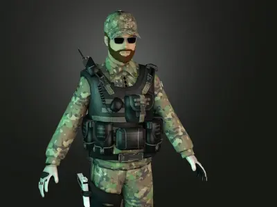 Special services Commando Force Model Game Ready Low-poly 3D model