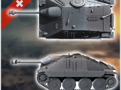 G-13 Swiss tank destroyer based on the Jagdpanzer 38t Hetzer 3D print model