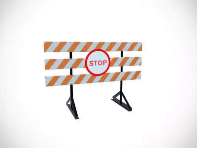 Road Barrier Low-poly 3D model purchase