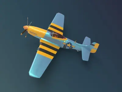 North American P 51 Mustang 3D model purchase