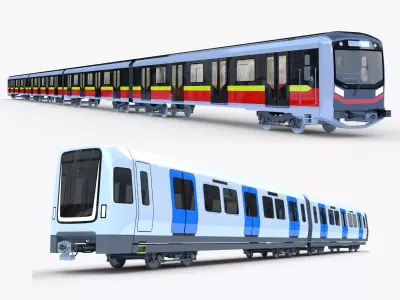 Stockholm and Warsaw metro trains 3D Model Pack