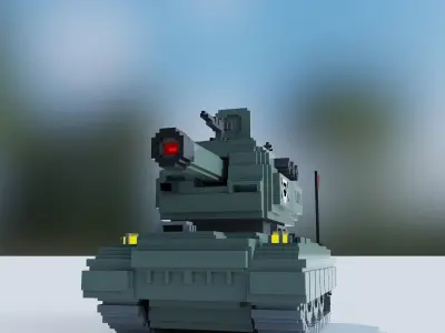 Little Green Tank -VoxelArt 3D model