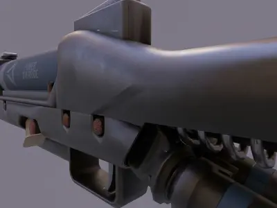 Railgun Heavy Riffle Lowpoly Low-poly 3D model