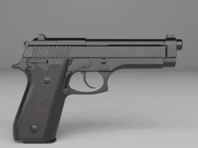 Pistol Taurus T92 in 3D model Low-poly 3D model