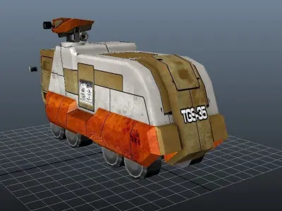 Armoured Truck Low-poly 3D model