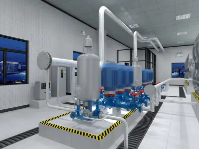 Industrial Boiler Room  3D model
