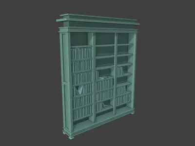 Bookshelf Low Poly Low-poly 3D model