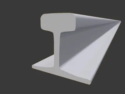 Rail profile 3D model Low-poly 3D model