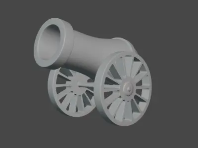 Stylized Cannon Low-poly 3D model Low-poly 3D model