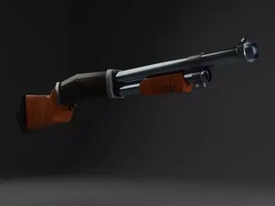 Low Poly Shotgun Free 3D model