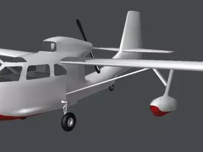 Flying Boat Low-poly 3D model